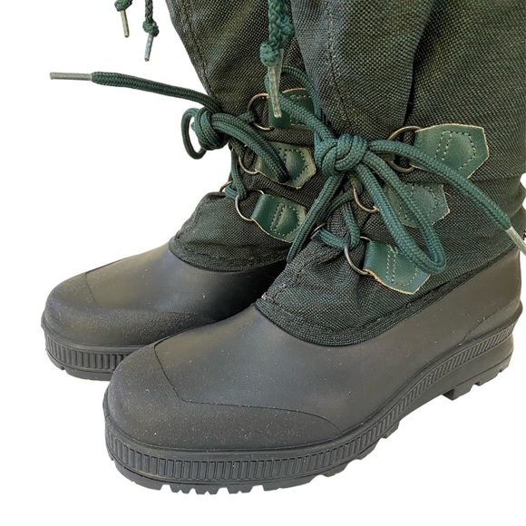 Sorel Dark Green Felt Lined Over Calf Weather Boots Waterproof Size 9 - Picture 5 of 13